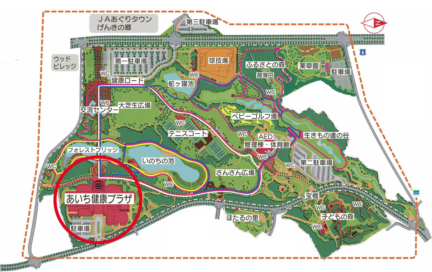 あいち健康の森全景MAP